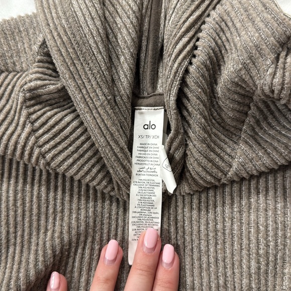 Alo Cozy Women's Hooded Sweater in Taupe - Picture 3 of 3